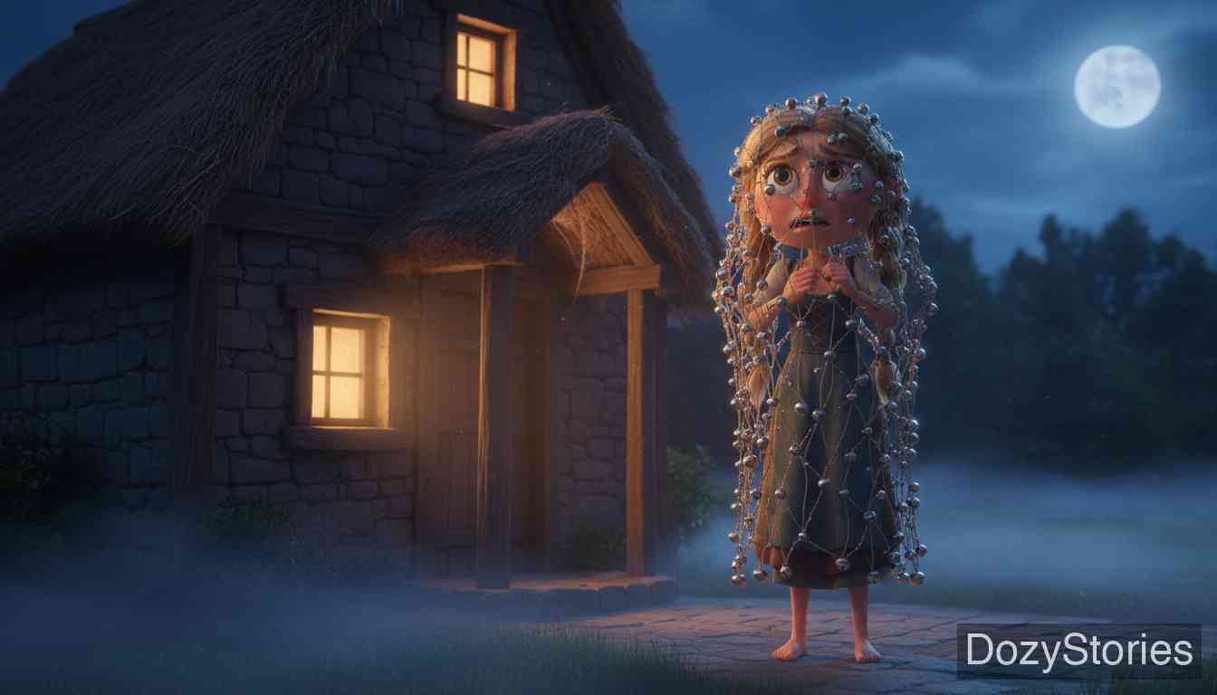 聪明的小爱尔莎 - 汉斯给爱尔莎套上铃铛网，爱尔莎醒后因铃声而陷入身份危机，最终离家出走。 - 场景插画 5