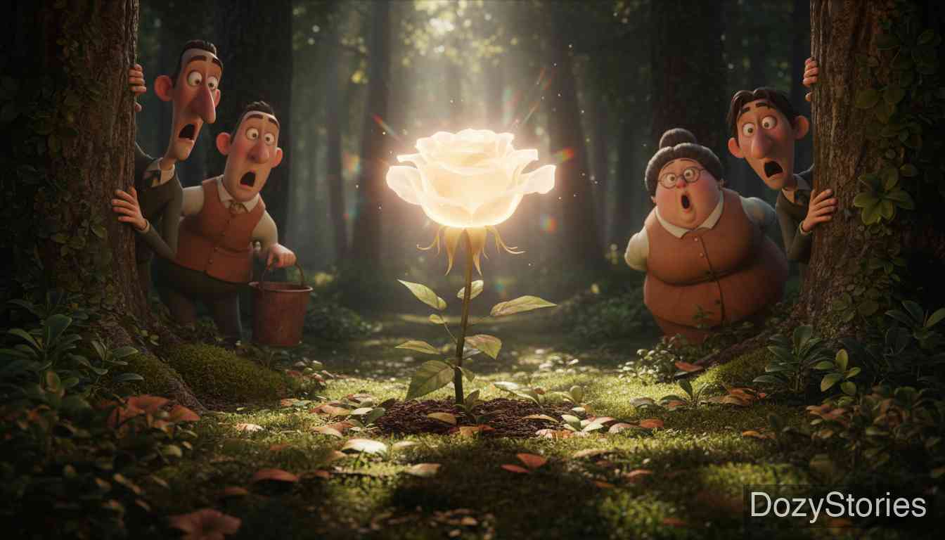 菲奈鸟 - 厨娘派仆人追赶，孩子们变成了玫瑰树和玫瑰花，仆人无功而返，被厨娘狠狠训斥。 - 场景插画 3