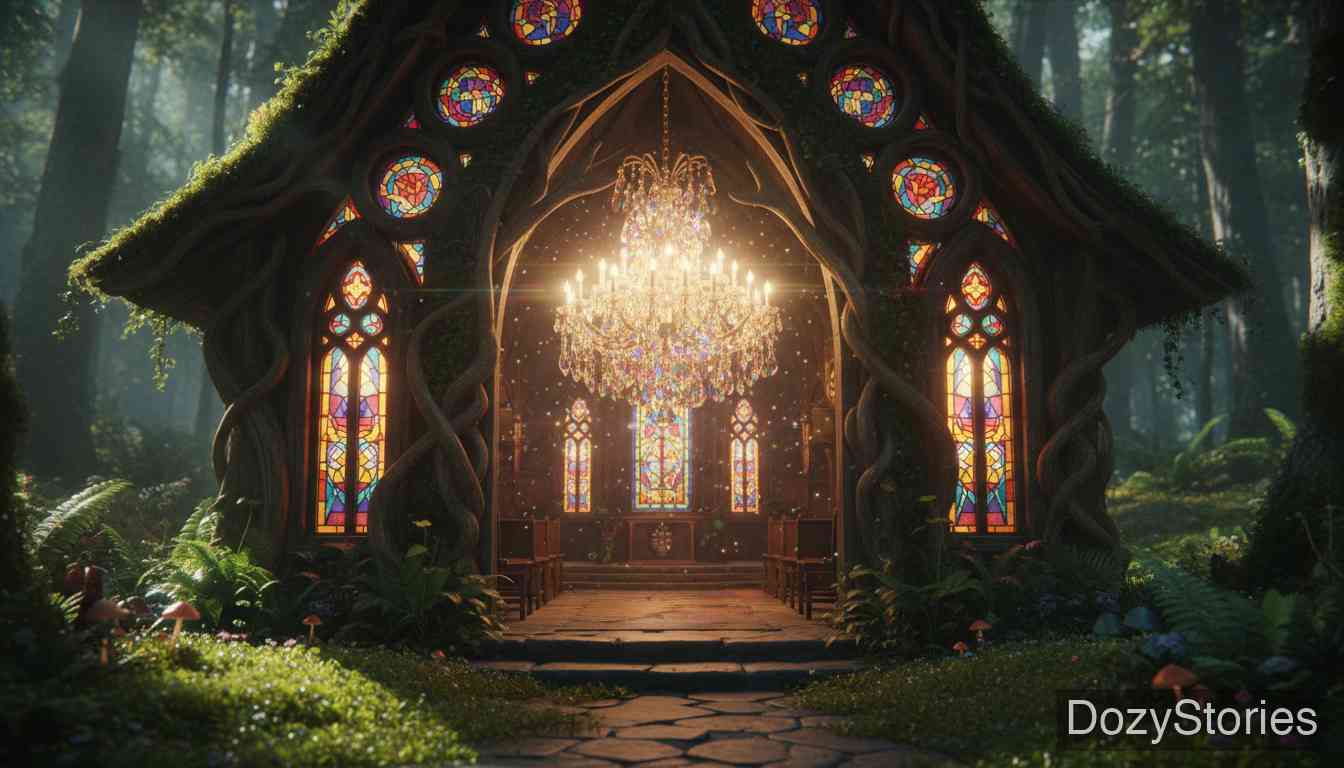 菲奈鸟 - 仆人第二次追来，孩子们变成了教堂和水晶灯，仆人再次失败，厨娘决定亲自出马。 - 场景插画 4