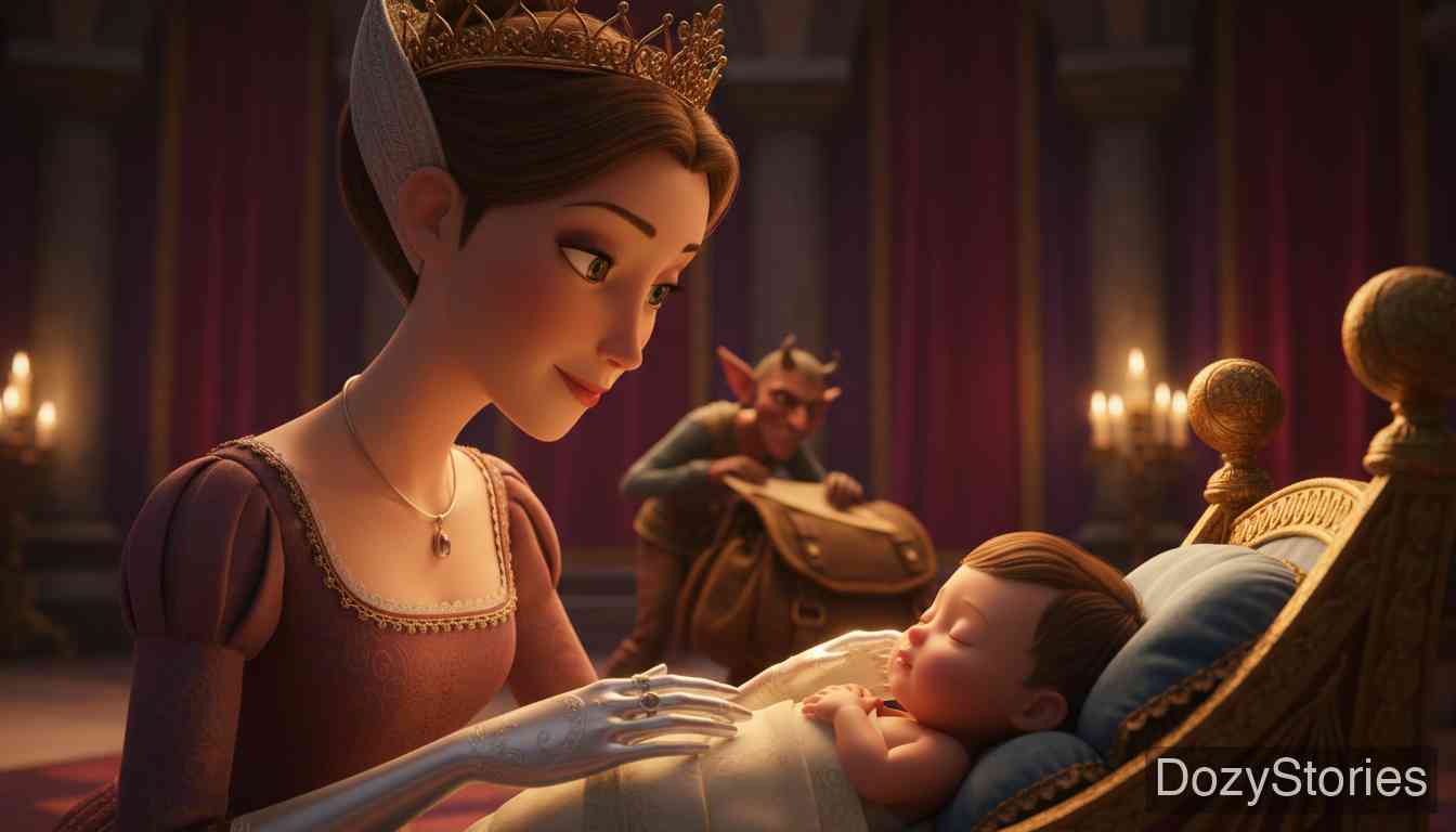 The Girl Without Hands - The King marries her and gives her silver hands. During wartime, the devil intercepts and forges letters to order the execution of the Queen and her child. - Scene Illustration 3