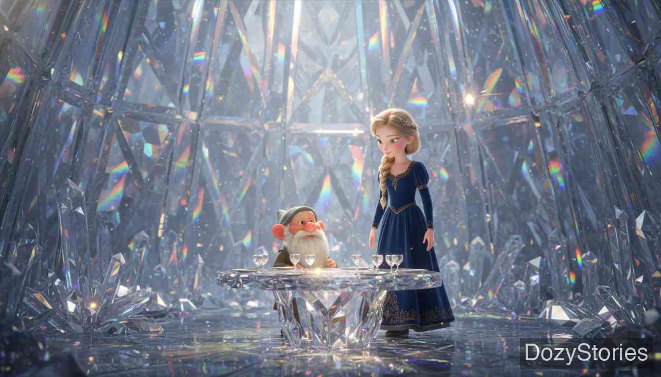 七只乌鸦 - 为了打开玻璃山的大门，少女毅然切下了自己的小手指作为钥匙。 - 场景插画 4