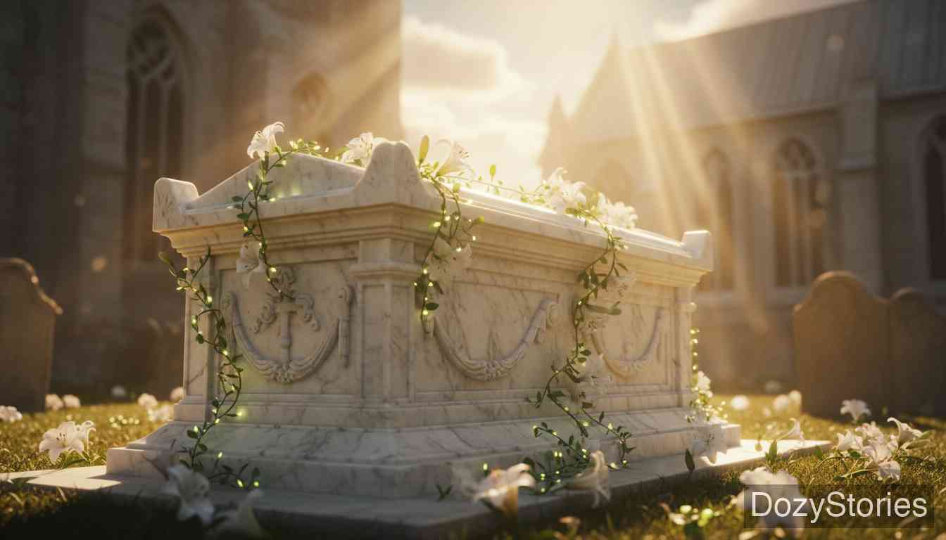 唱歌的白骨 - 真相大白，凶手受到惩罚，而弟弟的遗骨得到了尊贵的安葬。 - 场景插画 5