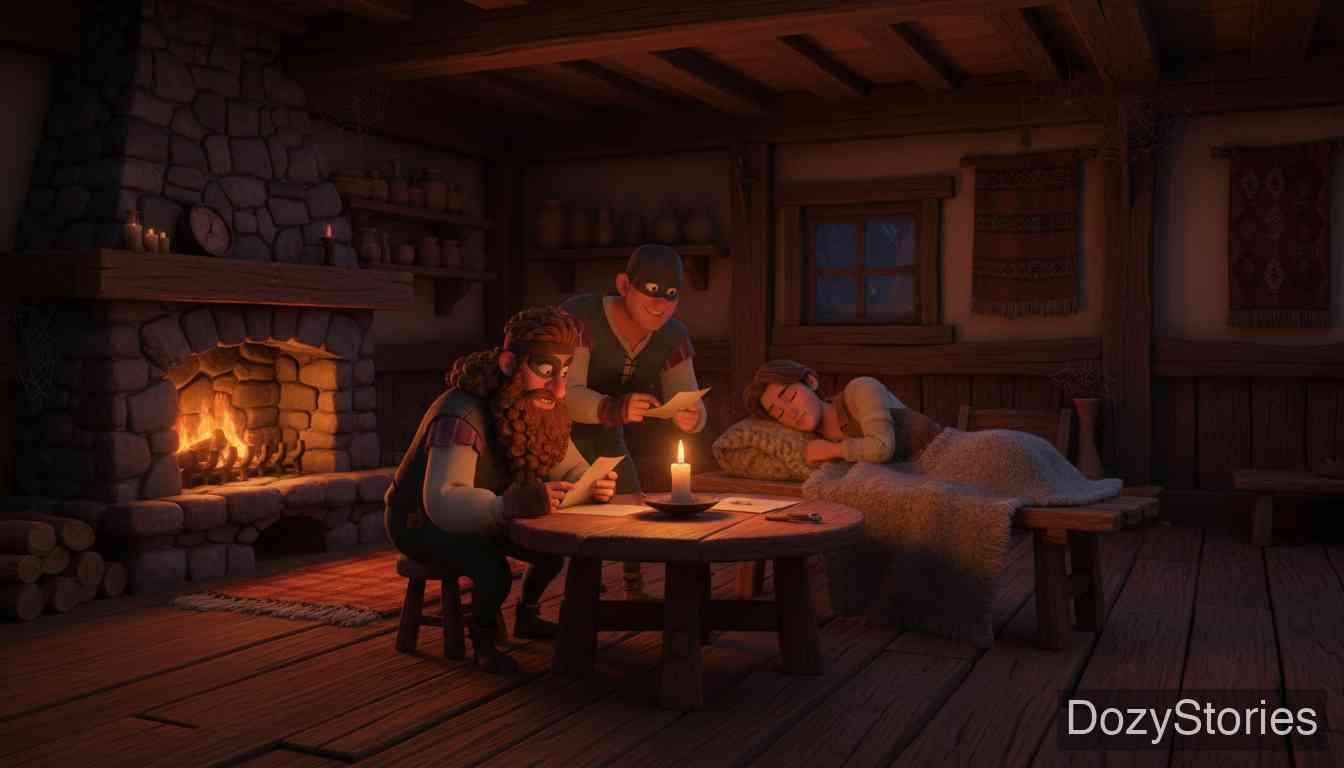 魔鬼的三根金头发 - 国王再次密谋害人,却因强盗的怜悯而弄巧成拙。 - 场景插画 2