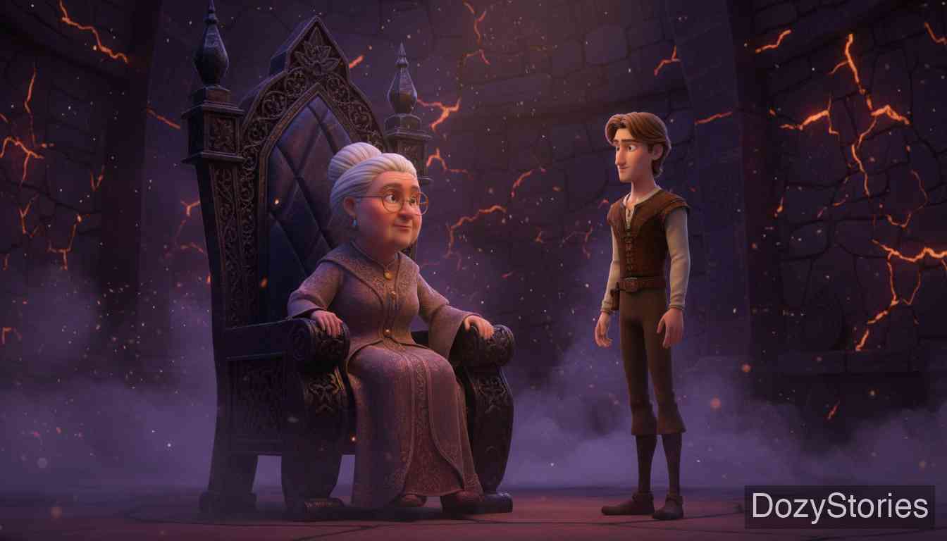 魔鬼的三根金头发 - 少年前往地狱的途中遇到三个难题,并得到了魔鬼奶奶的帮助。 - 场景插画 4