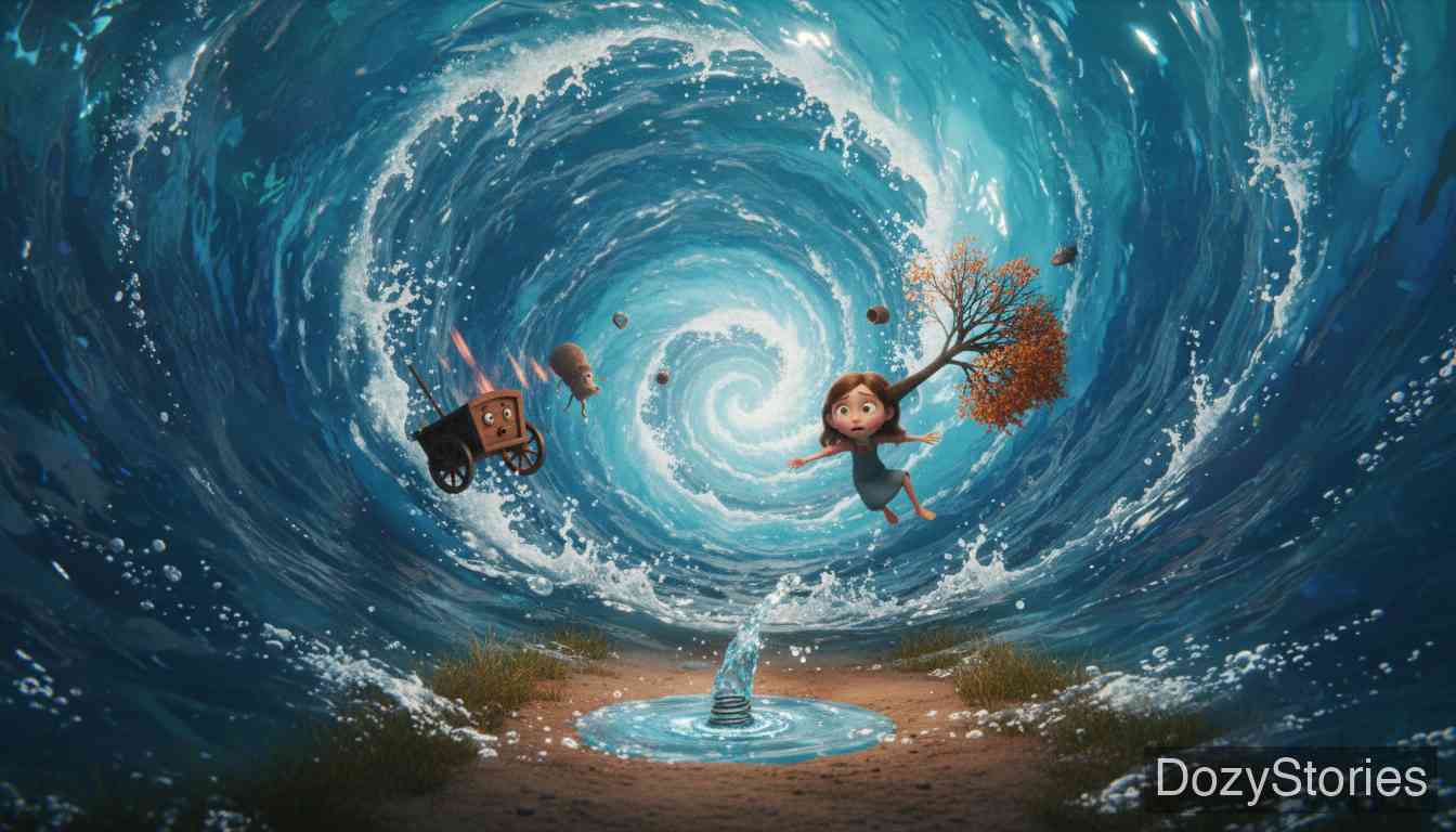 虱子和跳蚤 - 泉水开始汹涌奔流,最终淹没了一切。 - 场景插画 5