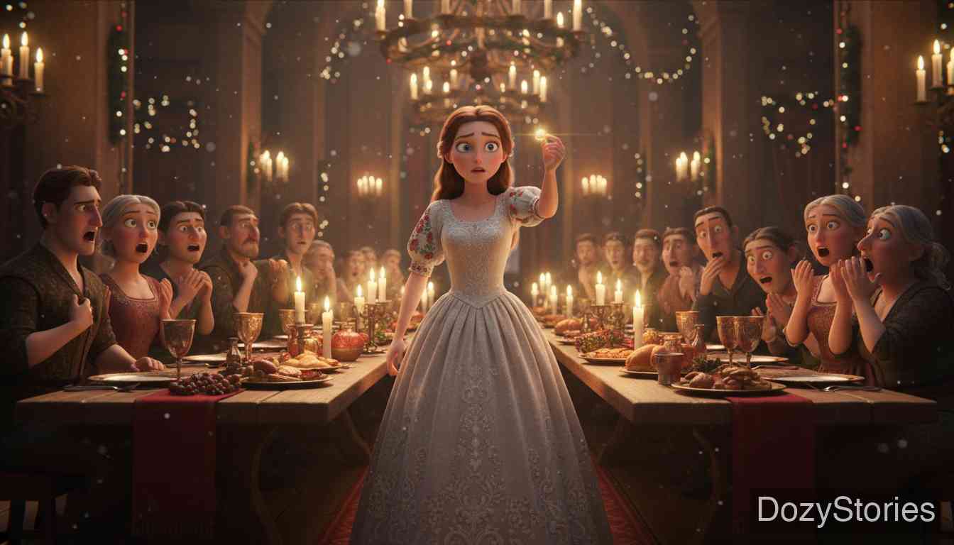 强盗新郎 - 在婚宴上,新娘通过讲述一个“梦境”揭穿了新郎的罪行,并出示了决定性的证据。 - 场景插画 5