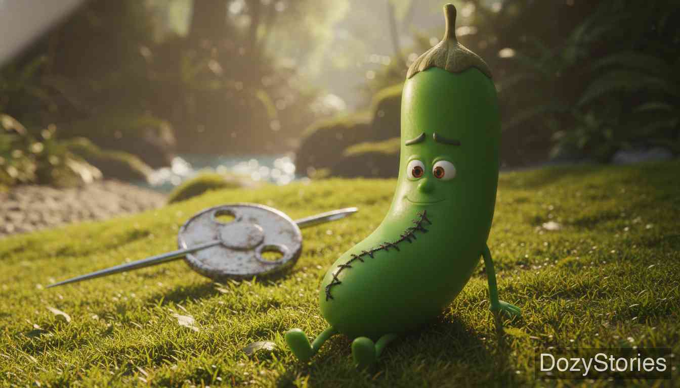 稻草、煤炭和豆子 - 留在岸上的豆子笑破了肚皮。好心的裁缝用黑线把它缝好,从此所有的豆子身上都有一条黑色的缝。 - 场景插画 5