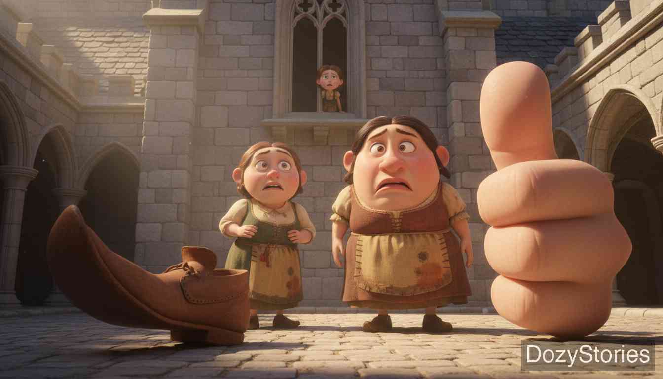 三个纺纱女 - 女孩在绝望中看见三个长相奇特的女人,她们承诺帮女孩纺纱,条件是女孩必须邀请她们参加婚礼。 - 场景插画 3